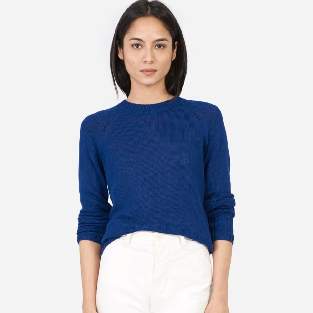 Everlane Open Knit Crew Sweater - Blue